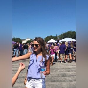 Jcrew purple ruffle sleeveless blouse